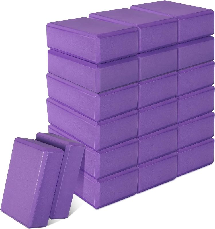 Photo 1 of 10 Pcs Yoga Blocks Bulk Eva Foam Exercise Brick Purple Non Slip Gymnastic Blocks Soft High Density Dance Blocks for Girls Women Toning Meditation Stretching Yoga Pilates Accessories