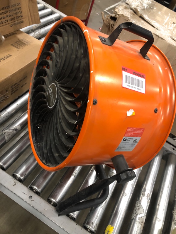 Photo 2 of 16 in. 3-Speed Floor Fan in Orange High Velocity Turbo
