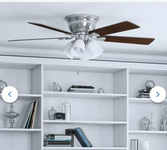 Photo 1 of (READ FULL POST) Harbor Breeze Centreville 52-in Brushed Nickel Indoor Flush Mount Ceiling Fan with Light Kit