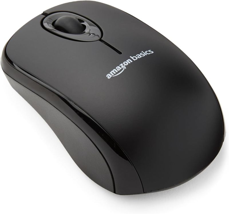 Photo 1 of Amazon Basics Wireless Computer Mouse with USB Nano Receiver - Black Black 1-Pack Mouse