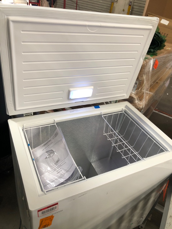 Photo 2 of 4.9 cu. ft. Manual Defrost Chest Freezer with LED Light Type in White Garage Ready
