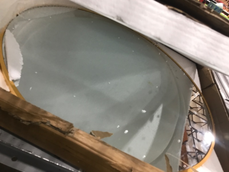 Photo 1 of Amgngala Gold Round Mirror 30 Inch, Home Decor Circle Mirror for Wall, Gold Wall Mirrors for Bathroom, Entryway, Living Room, Bedroom, Washroom Gold 30"