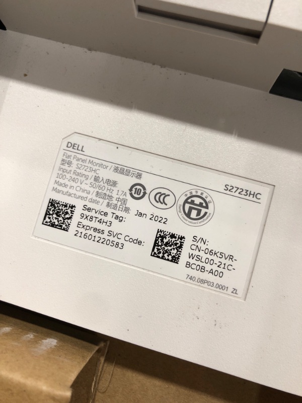 Photo 1 of Dell 27-inch USB-C Monitor - Full HD (1920 x 1080 Display, 75Hz Refresh Rate, 4MS Grey-to-Grey Response Time (Extreme Mode), Dual 3W Built-in Speakers, HDMI, IPS, AMD FreeSync, Silver - S2723HC