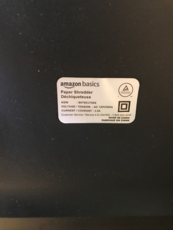 Photo 3 of Amazon Basics 8-Sheet High-Security Micro-Cut Shredder with Pullout Basket 8 Sheet Shredder