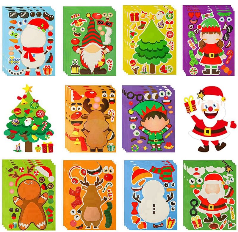 Photo 1 of 2 PACKS
40 Sheets Christmas Stickers for Kids Christmas Party Games Make Your Own Stickers with Christmas Santa Snowman Reindeer Elf for Kids Holiday Party Favors