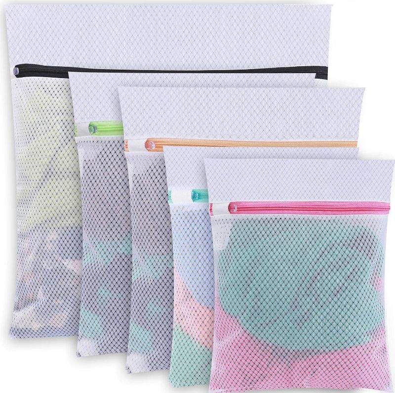 Photo 1 of 2 BAGAIL Set of 5 Mesh Laundry Bags for Blouse,Hosiery,Underwear,Sweaters,etc. Premium Laundry Bags for Travel Storage Organization (5 Set) 5 