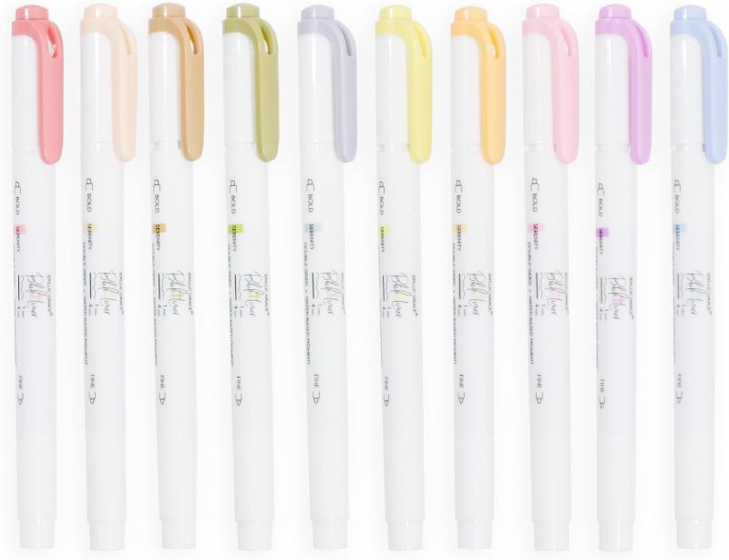 Photo 1 of 2 Idyllic Grace Bible Highlighters & Pens (Pack of 10) - Double Ended, Quick Drying & No Bleed Bible Markers - Chisel Tip & Bullet Tip - Muted Pastels Colors - Bible Study Journaling School Supplies