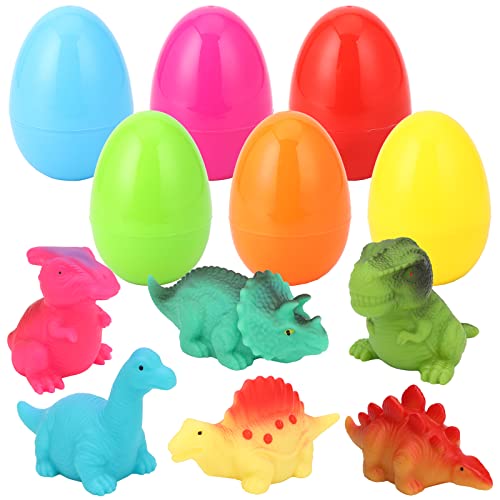 Photo 1 of 6 Pcs Pre Filled Easter Eggs with Light-up Floating Dinosaur Bath Toys, 4” Toys Filled Easter Eggs for Easter Basket Filler, Easter Eggs Hunt, Easte
