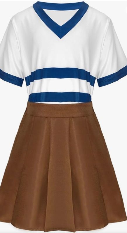 Photo 1 of Anime Cosplay Costume 2023 movie Sailor suit Dress for Girls Halloween Striped shirt Skirt Outfit