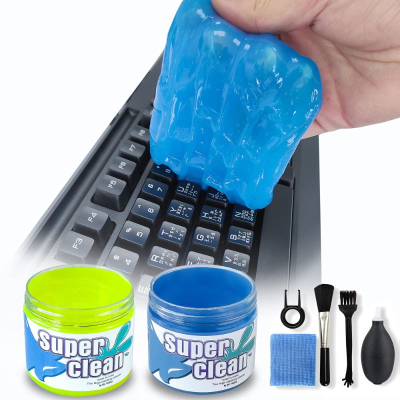 Photo 1 of 2 Pack Keyboard Cleaner, Dust Cleaning Gel with 5 Keyboard Cleaning Kit Detailing Cleaning Putty for Car Dash & Vent Universal Office Electronics Cleaning Kit Laptop, Calculators, Speakers & Printers 2 Pcs