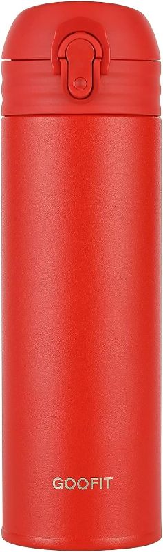 Photo 1 of DILLER Vacuum Insulated Water Bottle,Stainless Steel Thermal Coffee Travel Mug BPA-Free Thermos Flask,Keeps Cold 24H, Hot 12H,17 oz (Red)