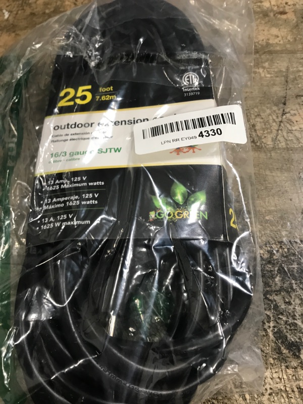 Photo 1 of  Outdoor Extension cord Black 25 ft 