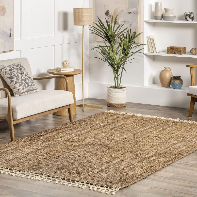 Photo 1 of nuLOOM Raleigh Farmhouse Jute Tasseled Area Rug, 3x5, Natural
