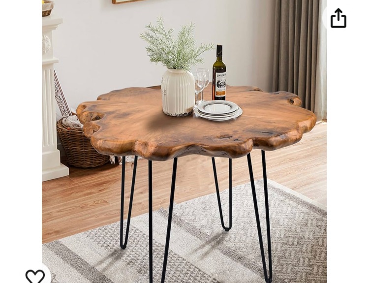 Photo 1 of **SEE NOTES**HOEGMST 27.5 Inch Live Edge Side Table, Wood Freeform Small End Table with Waterproof Surface, Rustic Accent Table Unique for Living Room, Bedroom, Home