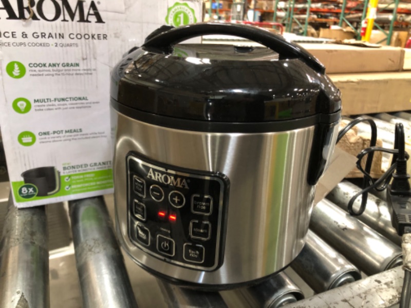 Photo 2 of **SEE NOTES**Aroma Housewares ARC-914SBD Digital Cool-Touch Rice Grain Cooker and Food Steamer, Stainless, Silver, 4-Cup (Uncooked) / 8-Cup (Cooked) Basic