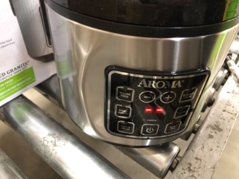 Photo 3 of **SEE NOTES**Aroma Housewares ARC-914SBD Digital Cool-Touch Rice Grain Cooker and Food Steamer, Stainless, Silver, 4-Cup (Uncooked) / 8-Cup (Cooked) Basic