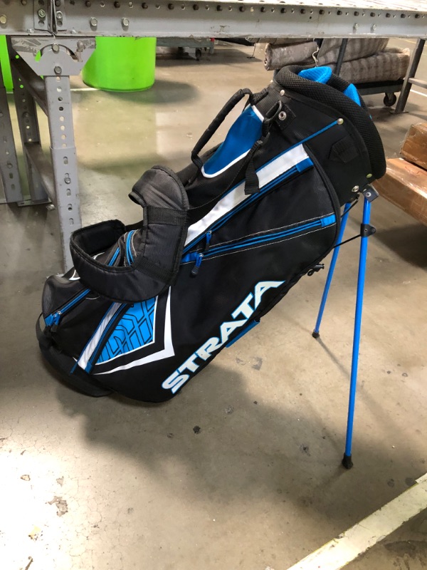 Photo 3 of **SEE NOTES**Strata Callaway Golf Bag Stand Carry Bag Black Blue Store Display
