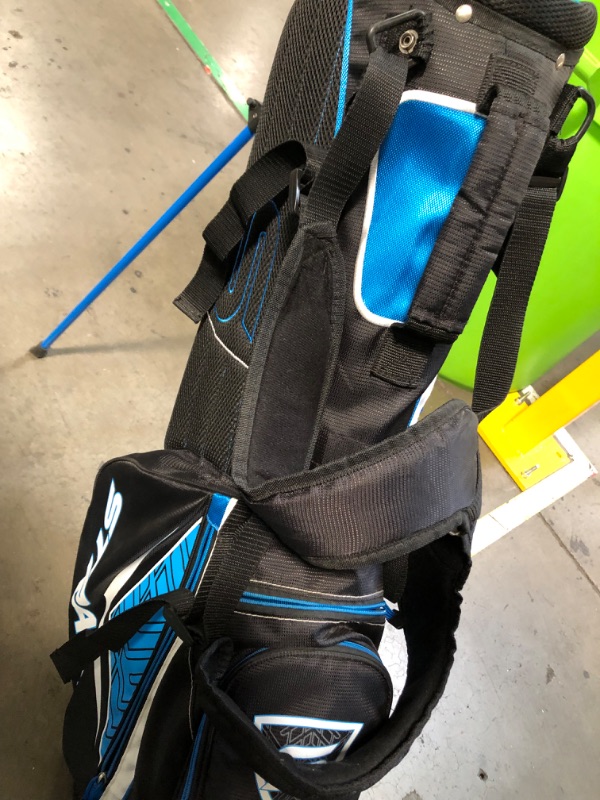 Photo 4 of **SEE NOTES**Strata Callaway Golf Bag Stand Carry Bag Black Blue Store Display
