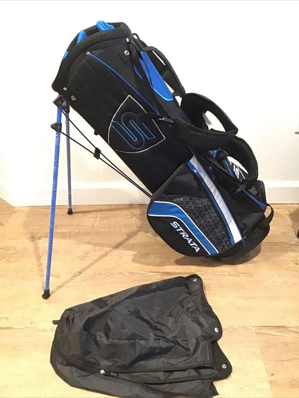 Photo 1 of **SEE NOTES**Strata Callaway Golf Bag Stand Carry Bag Black Blue Store Display
