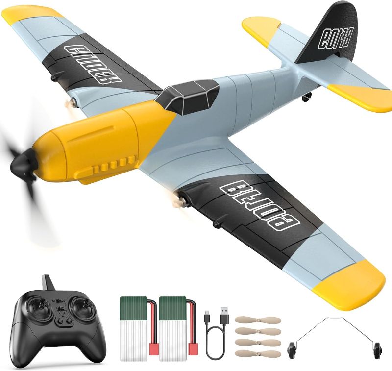 Photo 1 of DEERC RC Plane 3 Channel BF-109 Remote Control Airplane Fighter Toys,2.4GHz 6-axis Gyro Stabilizer RTF Glider Aircraft Plane with 2 Batteries,Easy to Fly for Adults Kids Beginners Boys