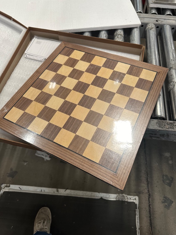 Photo 2 of AMEROUS 17 Inches Wooden Chess Board Only, Professional Tournament Chess Board Large with Gift Package - Chess Rules, Beginner Chess Board Game for Kids, Adults