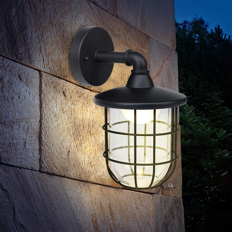 Photo 1 of Outdoor Modern LED Wall Down Sconce, High Volt, LED 11W, Warm White 3000K, 800 Lumen, Aluminum Body with Clear Glass Diffuser, Anti-Rust Waterproof for Outdoor,Porch,Doorway, (Matt Grey)
