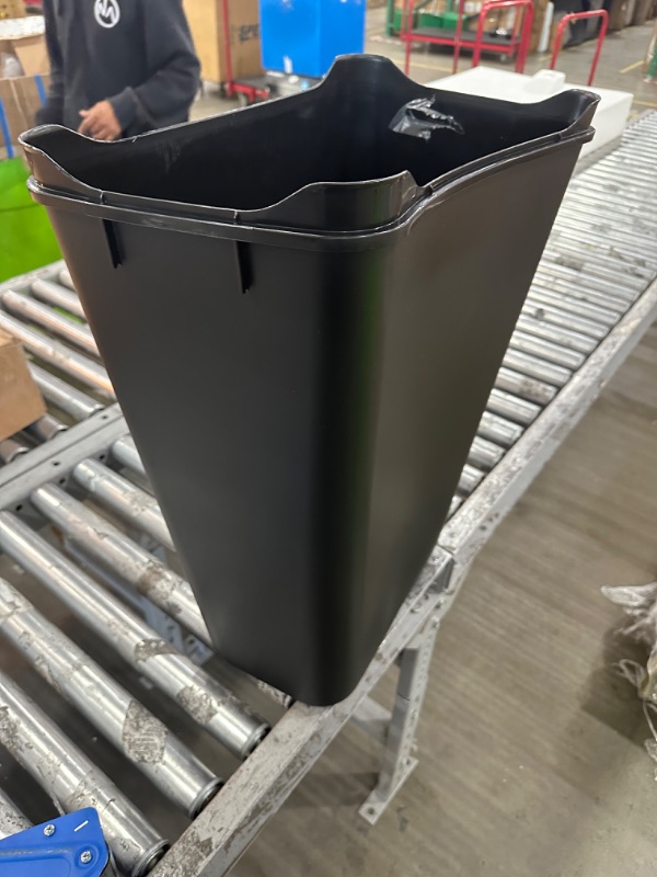 Photo 2 of **SEE NOTES**Rubbermaid Swing Top Waste Container for Home and Kitchen, Easy Access Disposal and Slim Modern Trash Can with Lid, 12.2 Gallon Capacity, Black