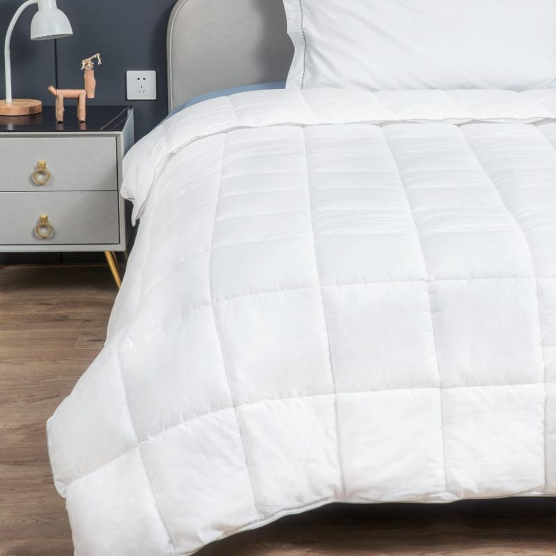 Photo 1 of **SEE NOTES**Cotton Comforter Down Alternative White-Quilted Lightweight Duvet Insert Thin Soft Breathable 60" x 80"