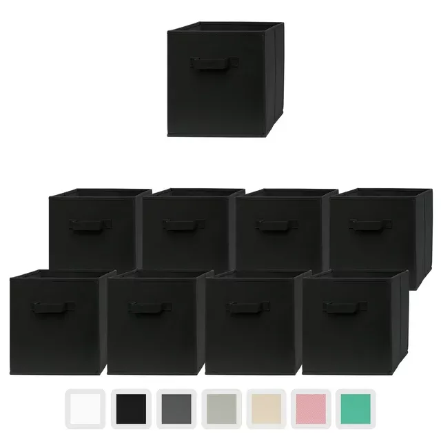 Photo 1 of **SEE NOTES**Pomatree 11 Inch Cube Storage Bin - 9 Pack – Fabric Cube Organizer Bins (Black)
