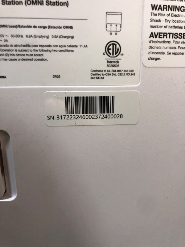 Photo 7 of ***PARTS ONLY/NON-RETURNABLE*ERROR CODE IN MOP CYCLE*USED*POSSIBLE MISSING PIECES***
ECOVACS DEEBOT T20 Omni Robot Vacuum and Mop, Hot Water Mop Washing, Self-Emptying, Hot Air Drying, 6000Pa Suction, OZMO Turbo Spinning Mop with Auto Mop Lift, Obstacle A