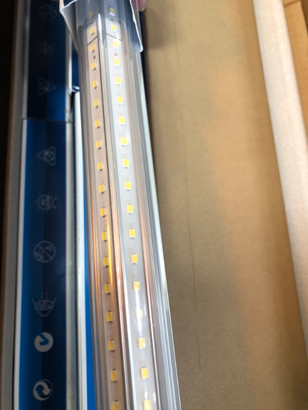 Photo 4 of 10Pack 8Ft LED Shop Light Fixture,90W 10000 Lumens 5000K Daylight White, Clear Cover,V Shape T8 Integrated 8 Foot Led Tube Light for Cooler,Garage,Warehouse 8FT-V-5000K-10