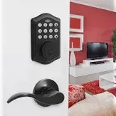 Photo 1 of Honeywell Matte Black Single Cylinder Electronic Deadbolt Lighted Keypad