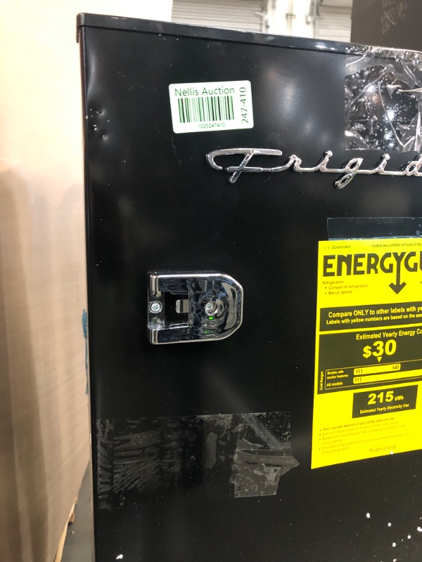 Photo 1 of (READ FULL POST) FRIGIDAIRE EFR376-BLACK 3.1 Cu Ft Black Retro Bar Fridge with Side Bottle Opener BLACK Single Door Fridge