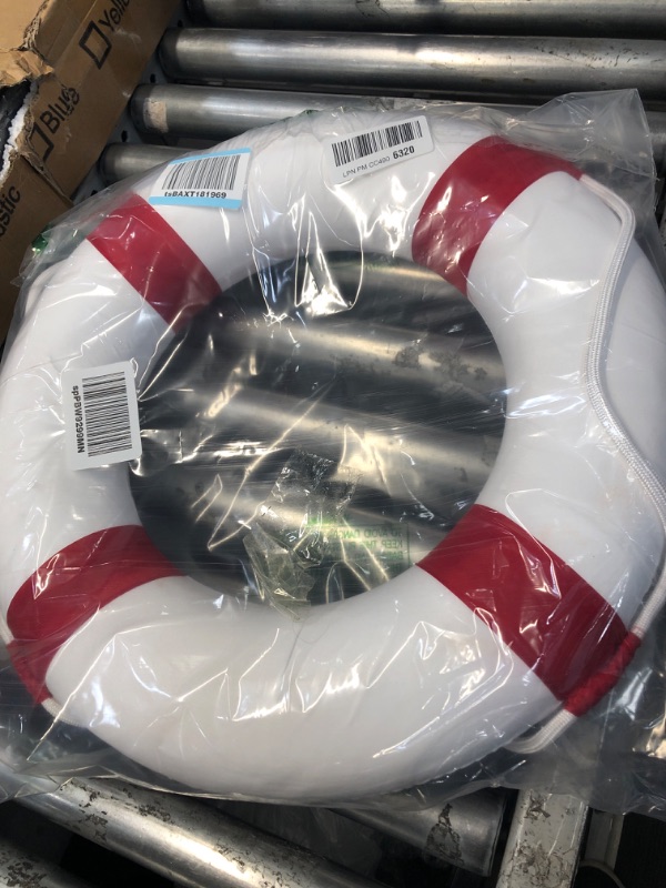 Photo 2 of 20 inch/50cm Small Diameter Swim Foam Ring Buoy Swimming Pool Safety Life Preserver with Perimeter Rope Red