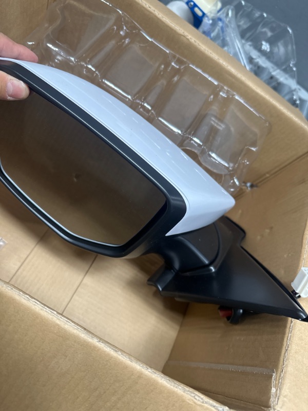 Photo 2 of A-Premium Driver Side Power Door Mirror - Compatible with Honda Civic 2016-2021 - Heated Manual Folding White Outside Rear View Mirror with Turn Signal - Replace# 76258TBCA12ZA