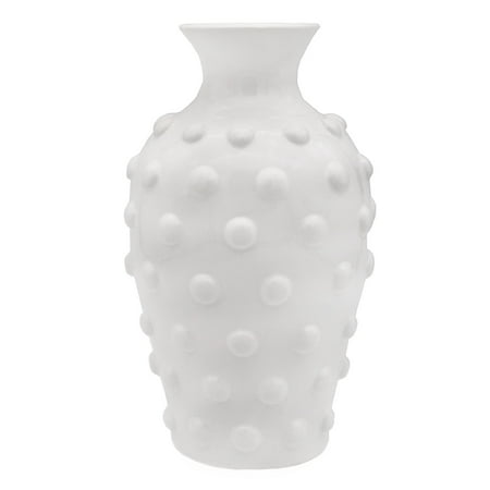 Photo 1 of AuldHome Old-Fashioned White Hobnail Vase; Vintage Decor for Home Office Events
