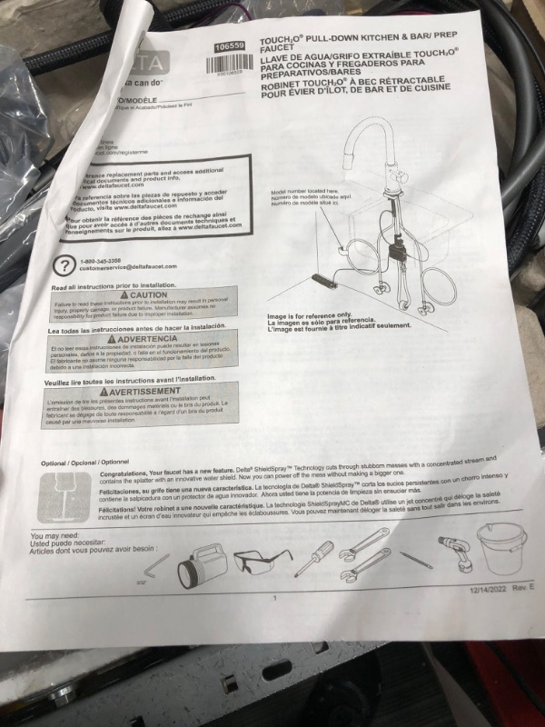 Photo 3 of *CHECK CLERK NOTES** Delta Faucet Ophelia Matte Black Kitchen Faucet Touch, Touch Kitchen Faucets with Pull Down Sprayer, Kitchen Sink Faucet, Kitchen Faucet Black, Touch2O Technology, Matte Black 19888TZ-BL-DST Matte Black Touch2O