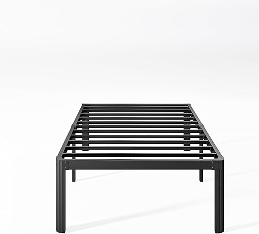 Photo 1 of 18 Inch High Twin Bed Frames No Box Spring Needed, Metal Bed Frame Twin Size with Round Edge, Easy Assembly, Heavy Duty, Black
