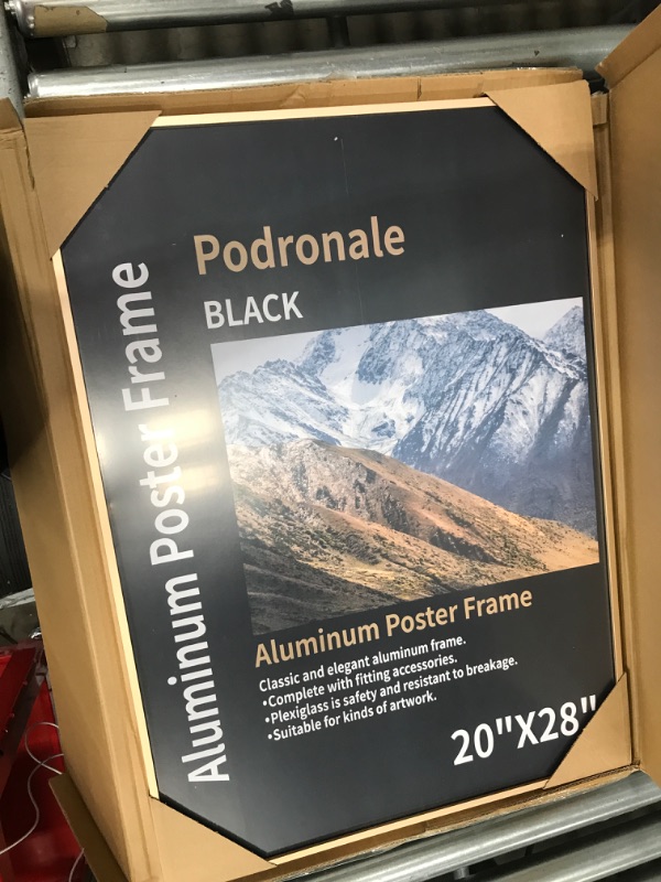 Photo 2 of 20x28 Poster Frames, Plexiglass, Matte Gold Aluminum Snap Frame, Front-loading Frame for Wall (1PCS) Matte Gold 20x28-1pcs