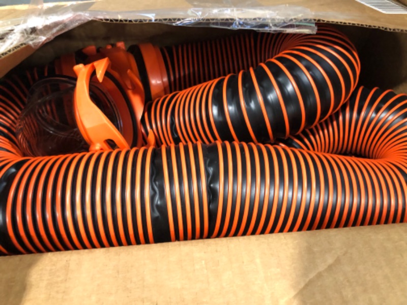 Photo 2 of Camco RhinoEXTREME 20ft RV Sewer Hose Kit, Includes Swivel Fitting and Translucent Elbow with 4-In-1 Dump Station Fitting, Crush Resistant, Storage Caps Included - 39867