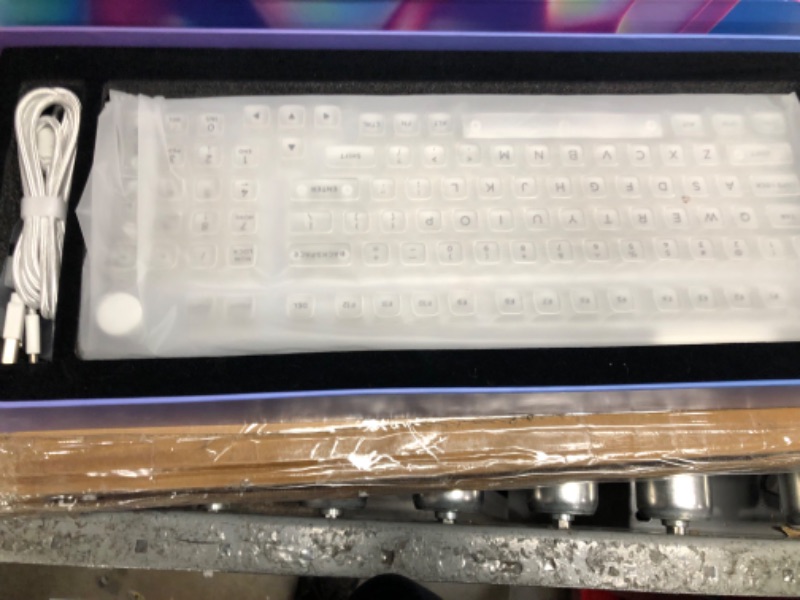 Photo 2 of KiiBoom Phantom 98 Hot Swappable Crystal Gasket-Mounted Mechanical Keyboard, Triple Mode NKRO Gaming Keyboard with South-Facing RGB, Clear Keycaps, 8000mAh Battery for Win/Mac