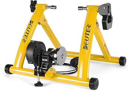 Photo 1 of Bike Trainer, Magnetic Bicycle Stationary Stand for Indoor Exercise Riding, 26-29" & 700C Wheels, Quick Release Skewer & Front Wheel Riser Block Included
