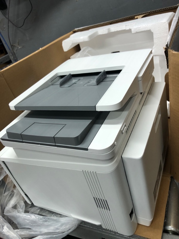 Photo 2 of HP Color LaserJet Pro M283fdw Wireless All-in-One Laser Printer, Remote Mobile Print, Scan & Copy, Duplex Printing, Works with Alexa (7KW75A), White