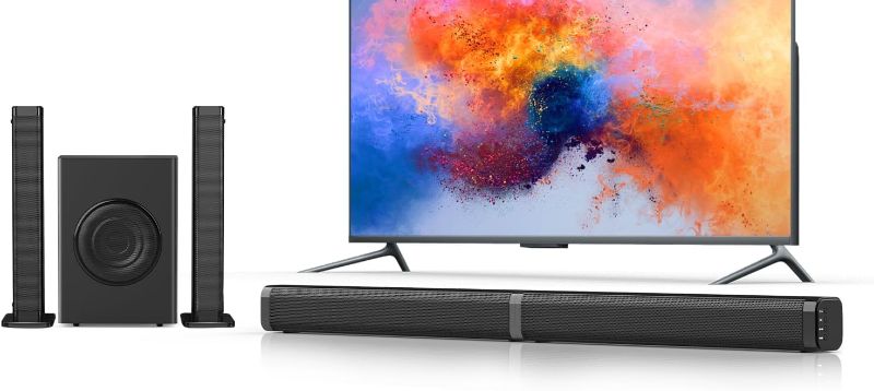 Photo 1 of 2 in 1 Separable Sound Bars for TV with Subwoofer, Bluetooth 5.0 Surround System for Home Theater, ARC/Optical/Aux/USB TV Speaker, Treble/Bass Adjust, 10 EQ Modes, Remote Included
