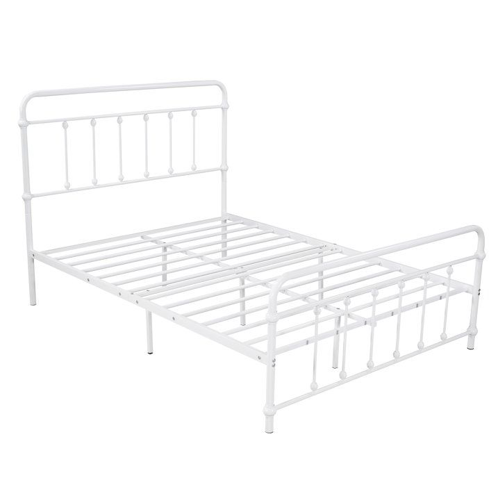 Photo 1 of *****STOCK IMAGE FOR SAMPLE*****
Full Size Bed Frame with Headboard, Modern Metal Platform Bed for Bedroom, No Box Spring Needed, 77.3"L x 56"W x 46.2"H, White
