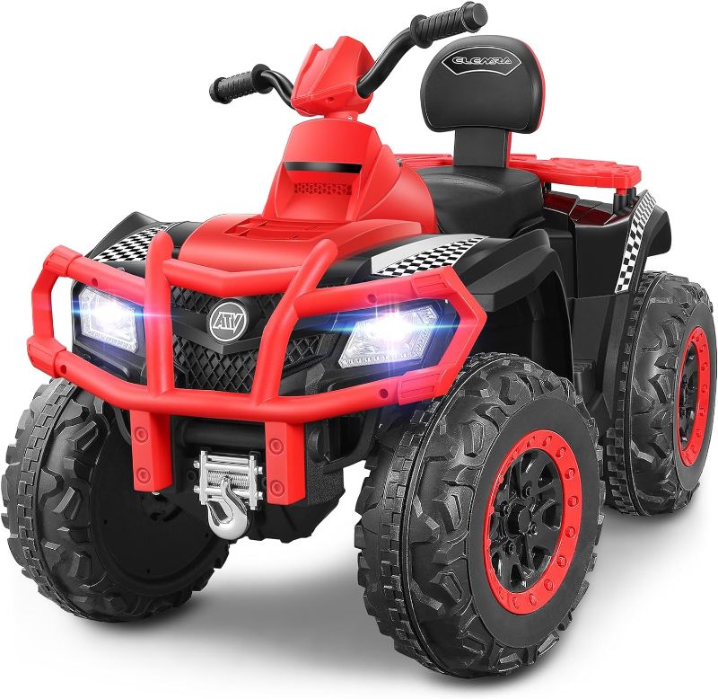 Photo 1 of **NON REFUNDABLE PARTS ONLY INCOMPLETE ITEM DOES NOT FUNCTION FULLY**
ELEMARA 2 Seater Kids ATV, 4 Wheeler Quad Electric Vehicle with 10AH Battery, 4mph, 2 Charging Ports, Bluetooth, LED Headlights, Music, Radio, 12V Battery Powered Kids Ride on Car for A