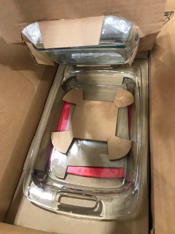 Photo 1 of Pyrex Easy Grab 4-PC (2-QT, 3-QT) Extra Large Glass Baking Dish Set With Lids, Large Handles For Easy Holding, Pre-heated Oven Freezer Dishwasher Safe