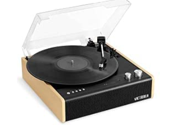 Photo 1 of **MISSING COVER** Victrola Eastwood 3-Speed Bluetooth Turntable with Built-in Speakers and Dust Cover | Upgraded Turntable Audio Sound | Black (VTA-72-BAM) 