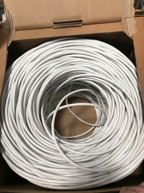 Photo 2 of CAT6 Plenum (CMP) Cable 1000FT | Network Analyzer Test Passed | 23AWG 4Pair, Solid 550MHz Network Cable 10Gigabit UTP, Available in Blue, White, Green, Gray, Black, Red & Yellow Color (White)