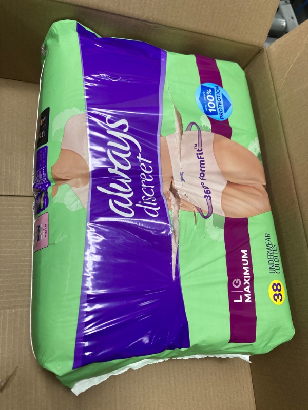 Photo 2 of Always Discreet Adult Underwear Pull On Large Disposable Heavy Absorbency, 03700088757 - Case of 38